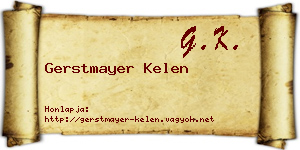 Gerstmayer Kelen névjegykártya
